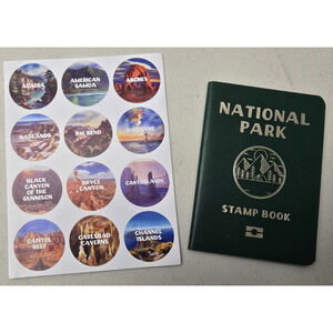 National Parks Stamp Book & Sticker Set Travel Planner Map Passport